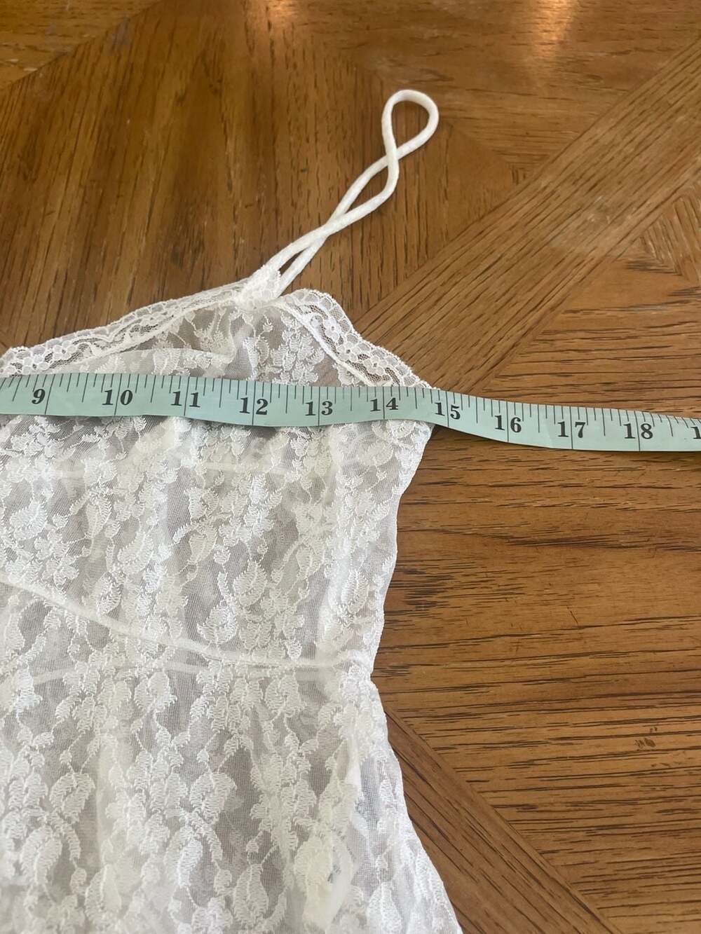 Vintage floral Lace Slip Dress White M Coquette Fairycore Sheer Maxi - Picture 10 of 12